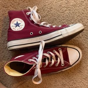 Maroon Converse High Top All Star Chuck Taylor Sneakers Size 7 Womens